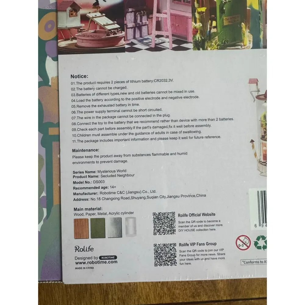 NWT Rolife Mysterious World Secluded Neighbour DS003 DIY Miniature House LED